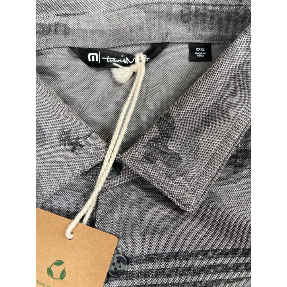 Travis Mathew Polo Shirt Mens 3XL Gray Camo Performance Golf Casual Comfort‎ - Picture 2 of 9